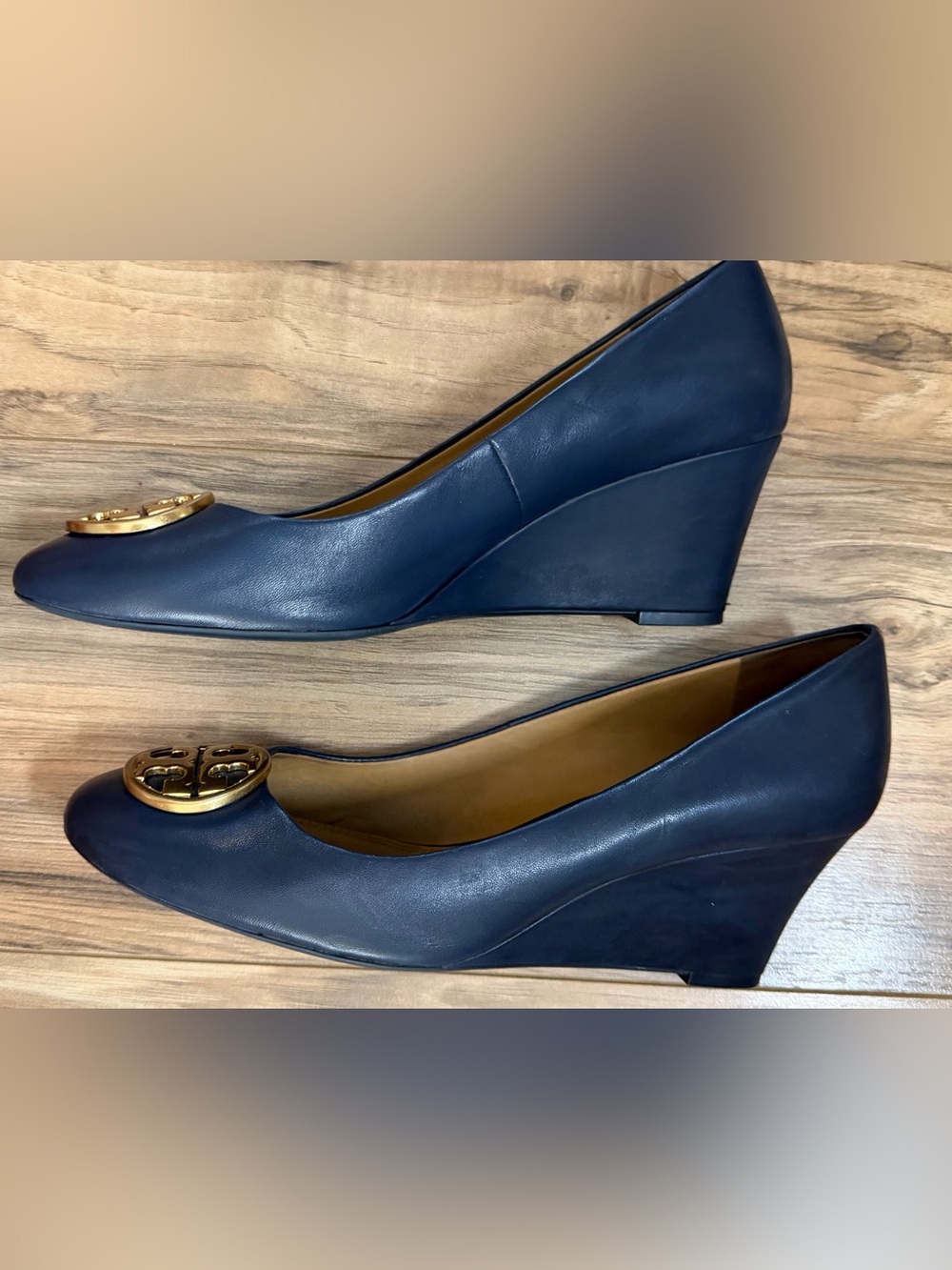 Tory Burch navy wedge heel 10